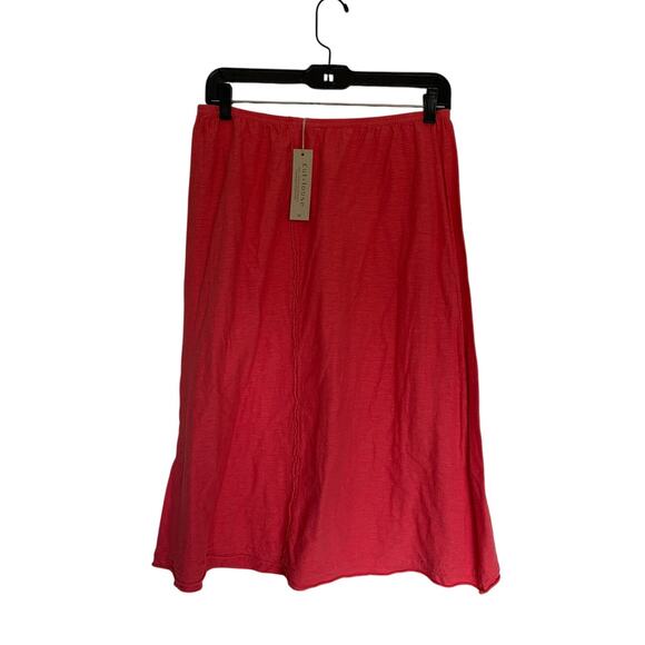 Cut Loose Linen Cotton Jersey Seamed Skirt - Picture 3 of 4
